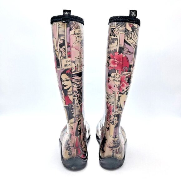 Kamik Women’s Rain Boots Comic Pop Art Print Waterproof Rubber Tall Size 10 - Picture 6 of 6